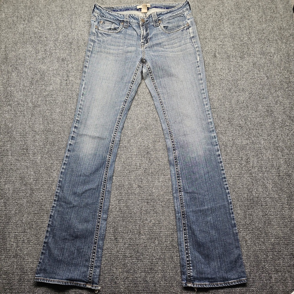 Refuge Womens Bootcut Jeans Size 9 Medium Wash Low Rise Distressed P709DW-34